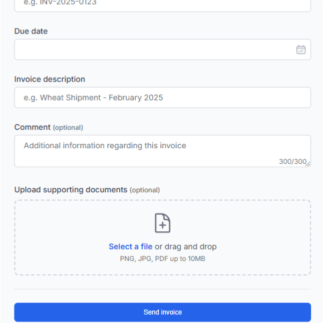 Invoice dashboard showing line items auto-matched and cleared on the Loam shared ledger.